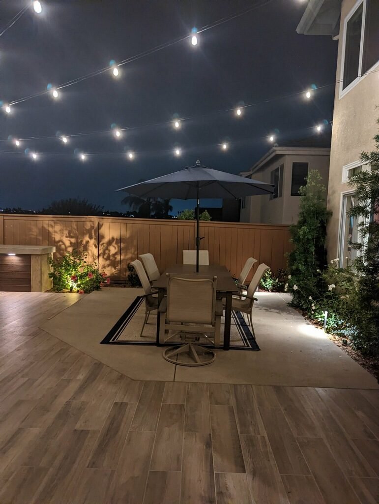 Landscape and step lighting at blue hour